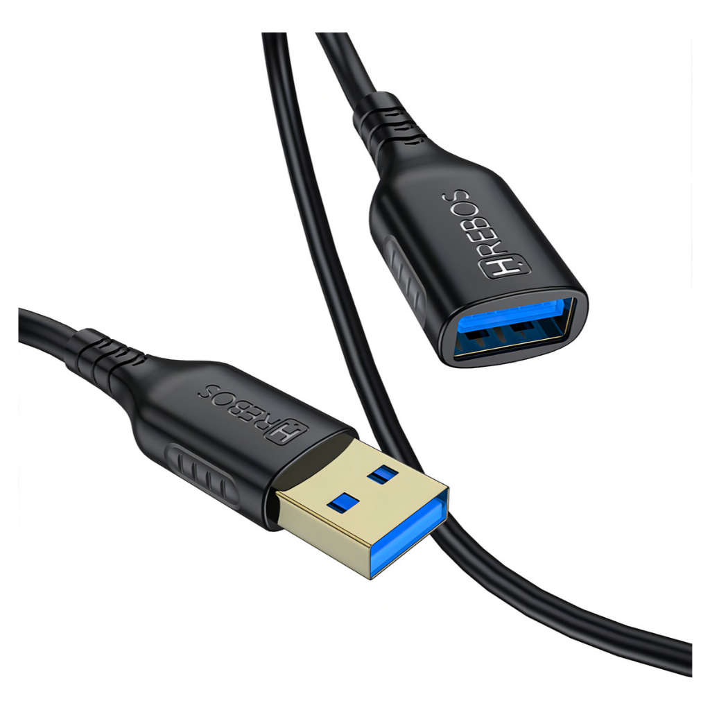 Cabo Extensor Usb 3.0 Win Castle Usb Macho Fêmea 2m Preto