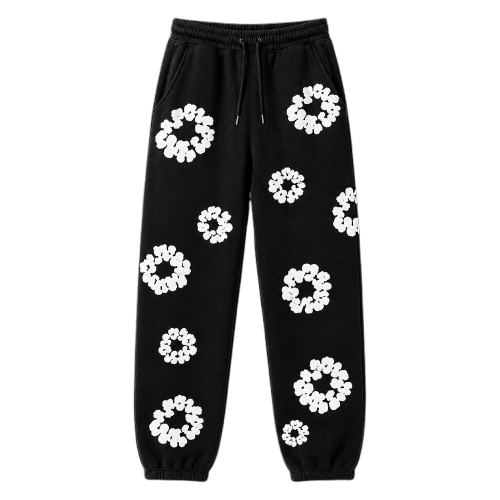 Calça Jogger Unissex Floral Estilosa Conforto Dia A dia 100% Algodão Tecido Premium Com Bolso Lançamento
