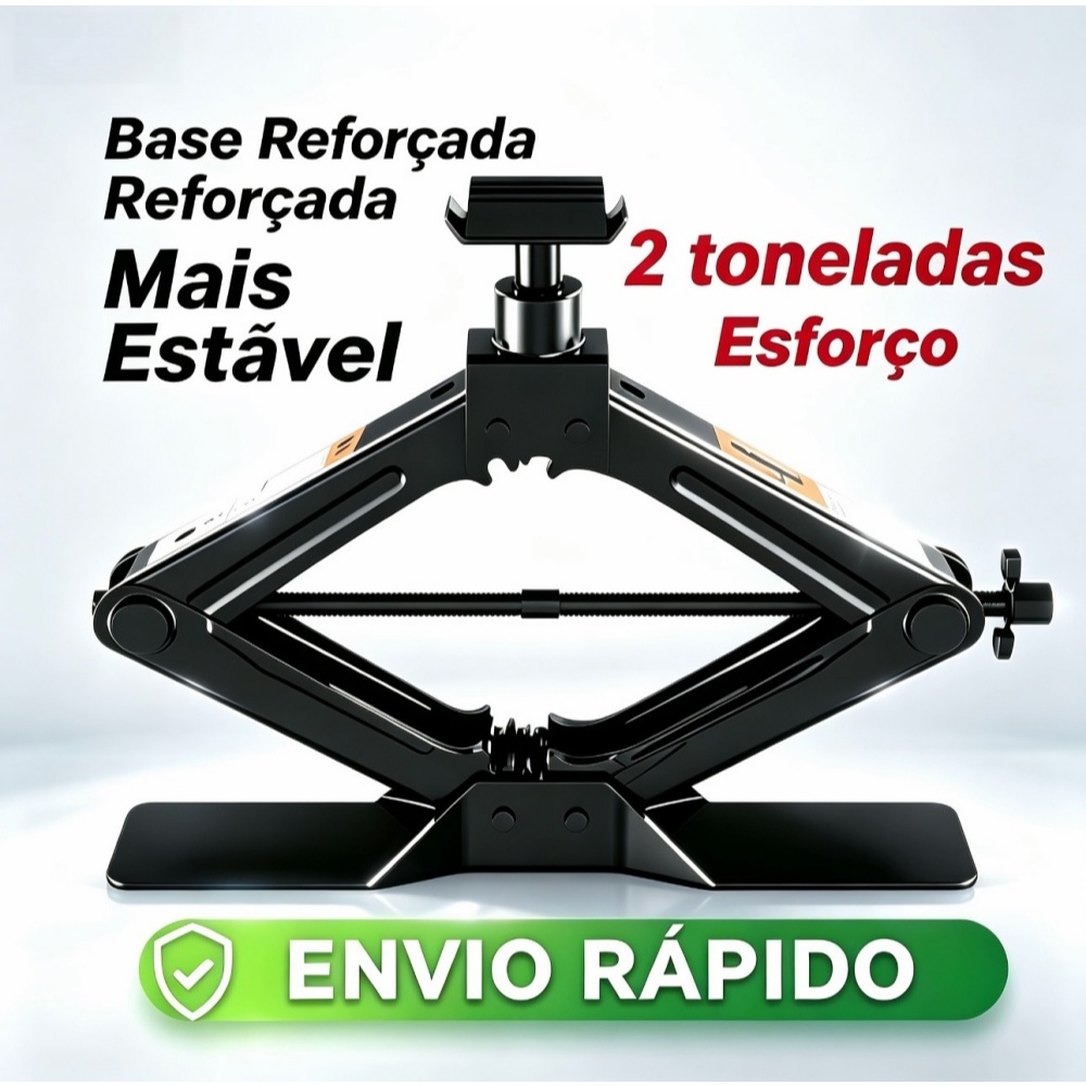 Macaco Sanfona de Carro Suporta 2T / 1.5 Toneladas  Jacaré Universal Original para Troca de Pneu