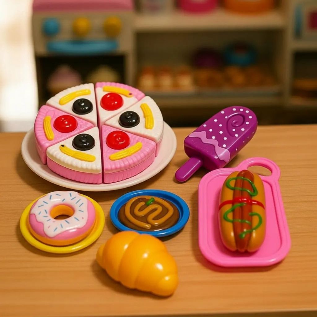 Cestas de Frutas Legumes Confeitaria 15 Peças Kit Comidinha Cortar Com Velcro Brinquedo Infantil · foto 2
