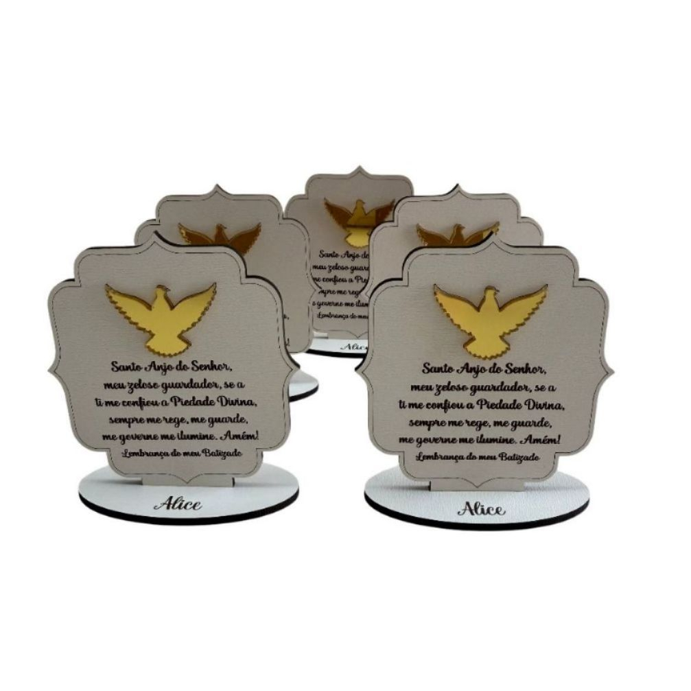 Lembrancinhas Personalizado Batismo Igreja Religioso Espírito MDF Branco