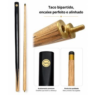 Taco de sinuca totó taco de bilhar taco bipartido + giz master