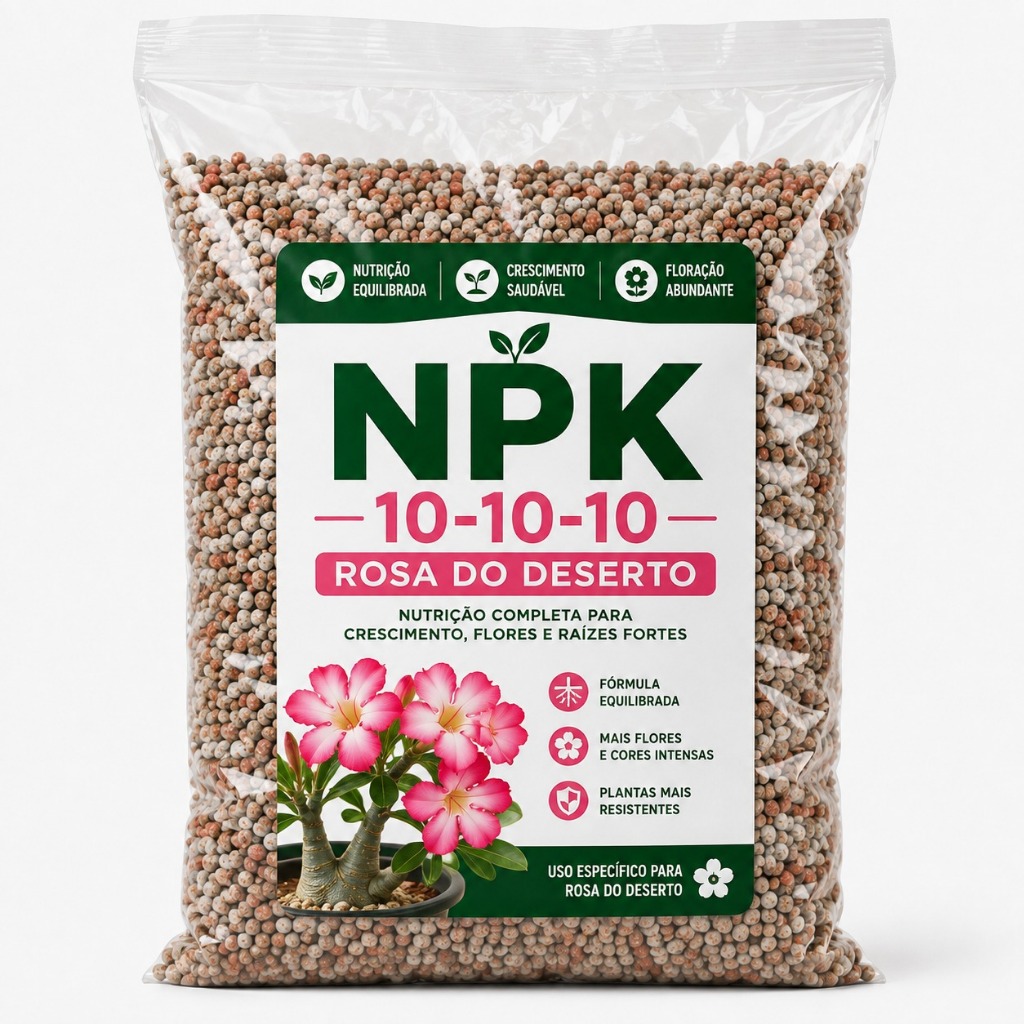 Npk Rosa do Desento Adubo Fertilizante Completo 10.10.10 Decoração Jardim Flores Bolinha Bolas