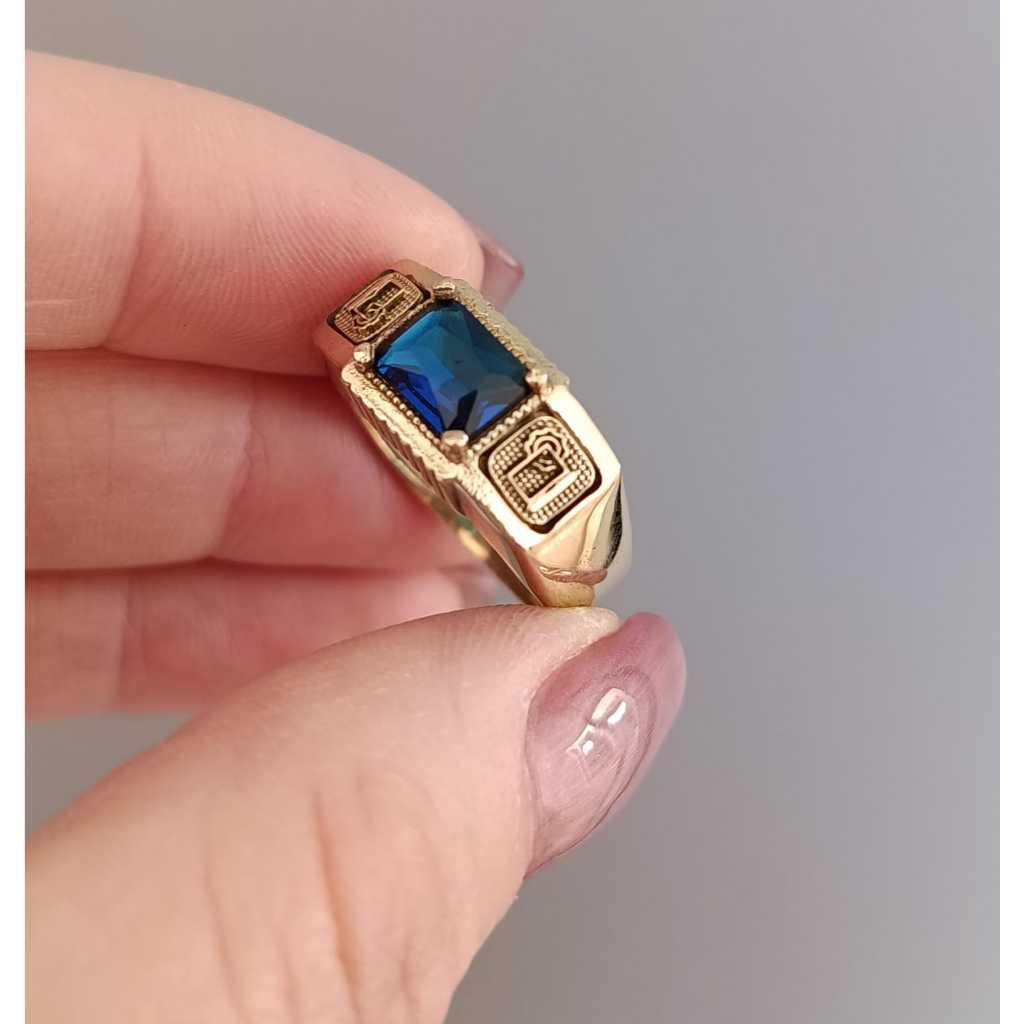 ANEL DE MOEDA MASCULINO DE FORMATURA DE INFORMATICA COM 1 PEDRA