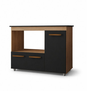 Balcão Cooktop 4 ou 5 Bocas 3 Portas Com Espaço Para Forno ou Microondas Compacto - TrialMoveis
