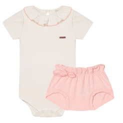 Conjunto Body e Short Feminino - Kiko Baby - Kiko e Kika - Enxoval Menina