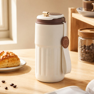 Copo para Café 450ml com Display LED de Temperatura, Tampa Segura e Alça, Compacto e Portátil