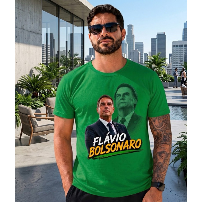 Vista Seu Apoio: Camiseta Flávio Bolsonaro Edição Especial unissex