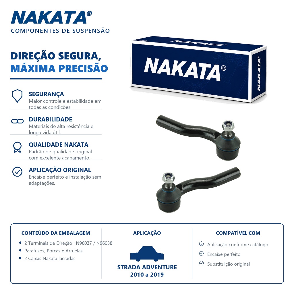 Par Terminal Direção STRADA Adventure 2010 ate 2019 Original Nakata
