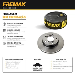Disco de Freio Ventilado Honda Civic 1.8 2006 a 2013 FREMAX