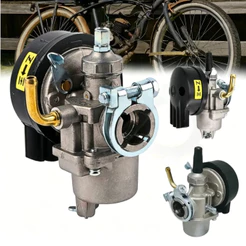 Carburador Black 2T p/ Bicicleta Motorizada 48cc 66cc 80cc com Filtro Embutido Alta Performance
