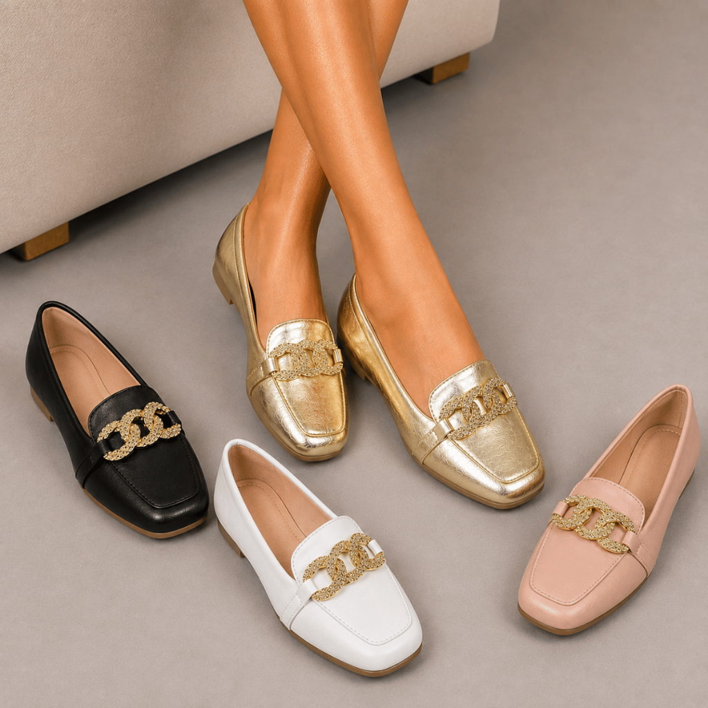 Mocassim Feminino Bico Quadrado Sapatilha Feminina Casual Sapato Confortavel Mulher