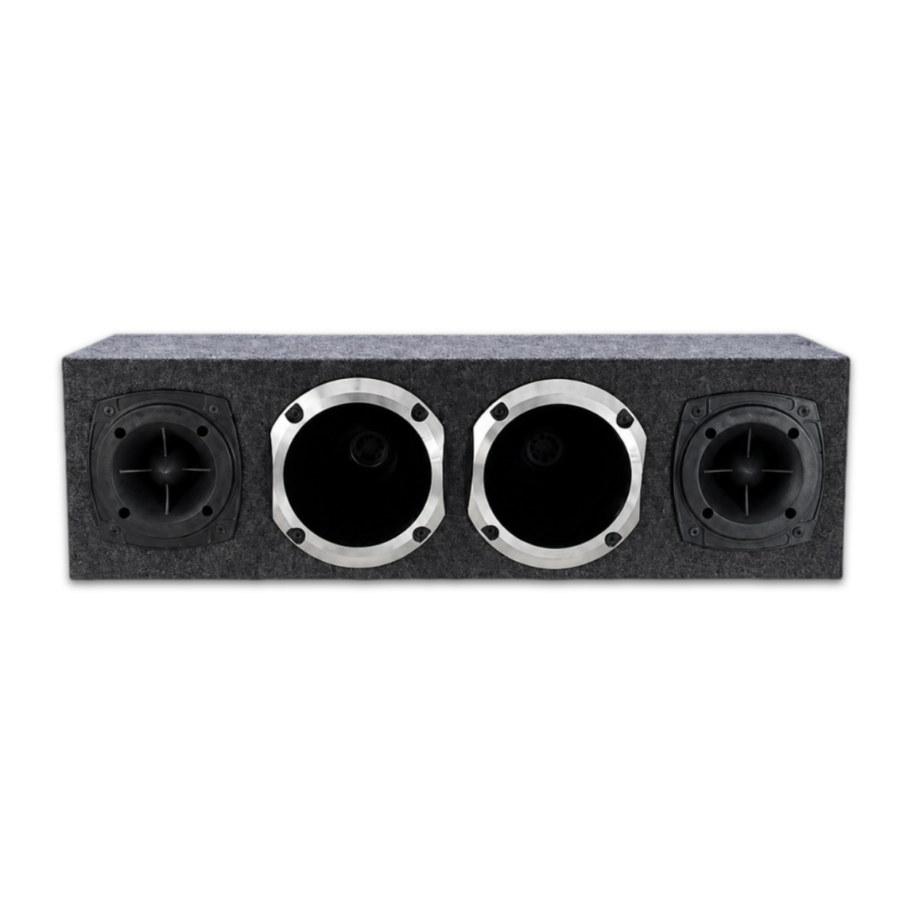 Caixa Corneteira Completa Montada 2 Driver 2 Tweeter 2 Cone Alumínio Branco ou Preto