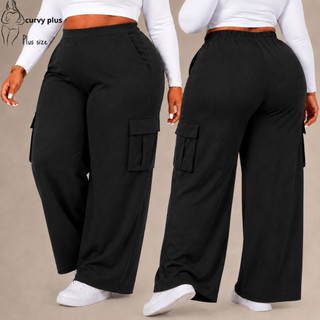 Calça Cargo Plus Size Calça Cargo Alfaiataria Feminina Calça Plus Size Feminina Calça Cintura Alta Plus Size