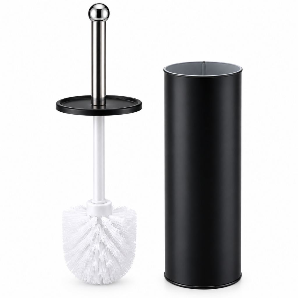 Escova De Vaso Sanitário De Inox Com Base Para Banheiro Inox ou Preto