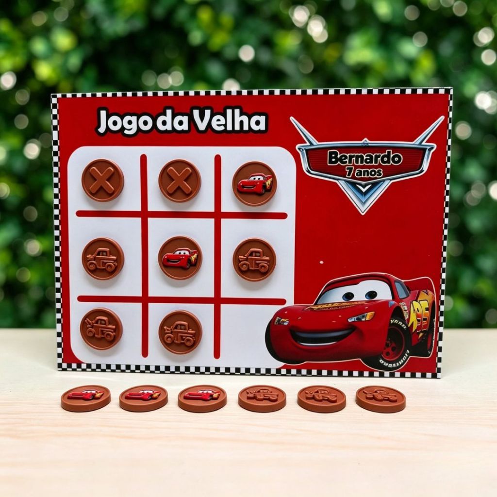 Jogo da Velha Personalizado Carros / Lembrancinha de Aniversário Personalizada / Lembrancinha Personalizada