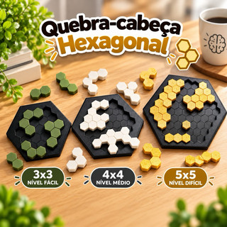 Quebra-Cabeça Hexagonal 3D 3x3 4x4 5x5 | Jogo Infantil