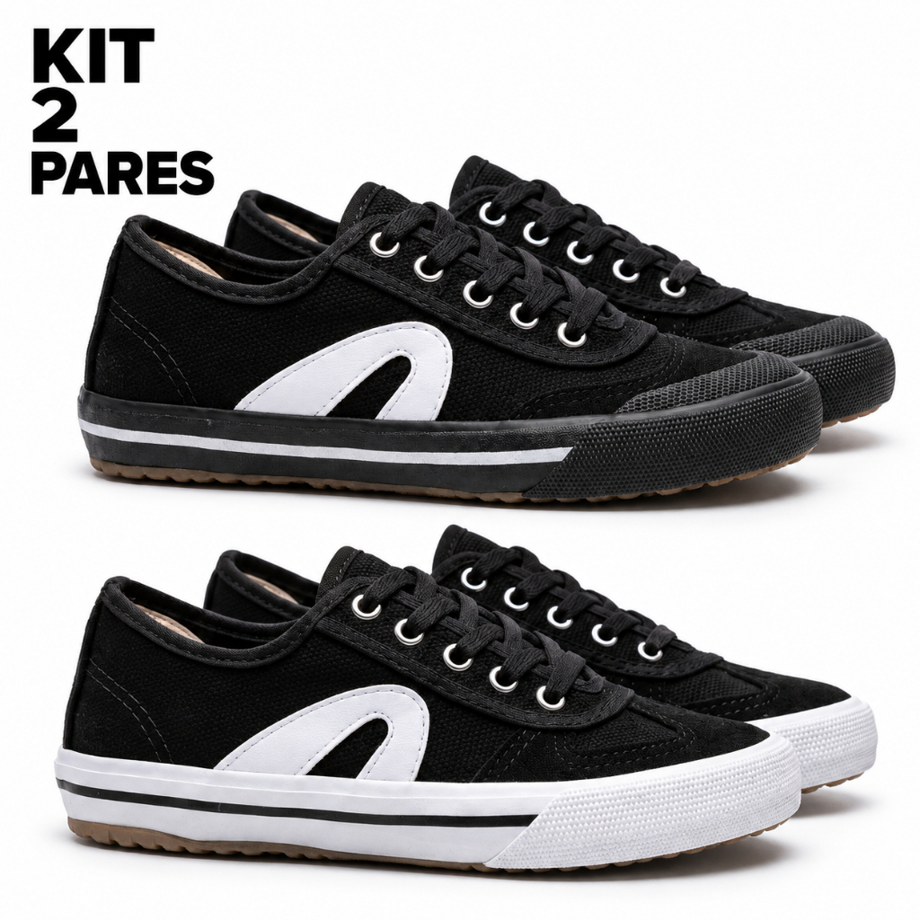 Kit 2 Tênis Esportivo Chuteira Costurado Unissex Futsal Futebol Salão Quadra Confortável