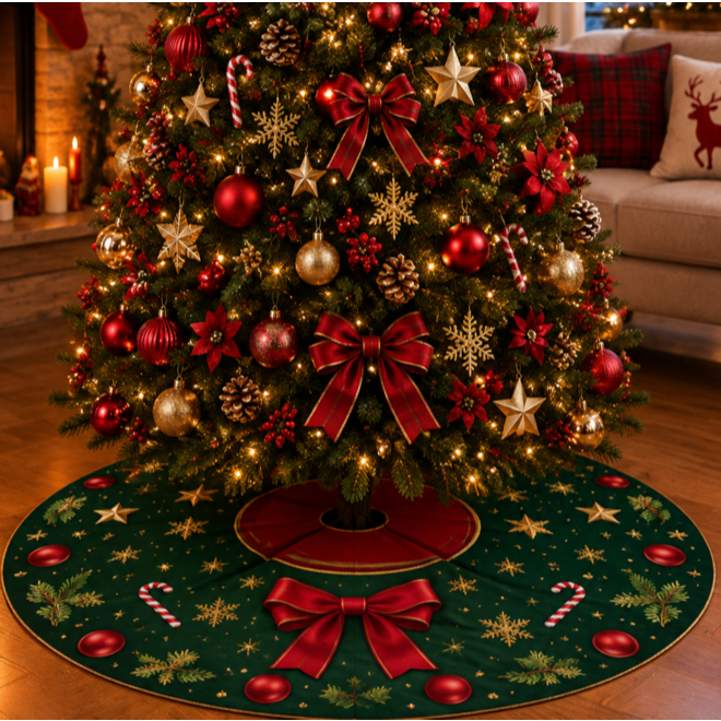 Capa Saia Para Pé De Árvore De Natal Enfeite Decorativo Natal