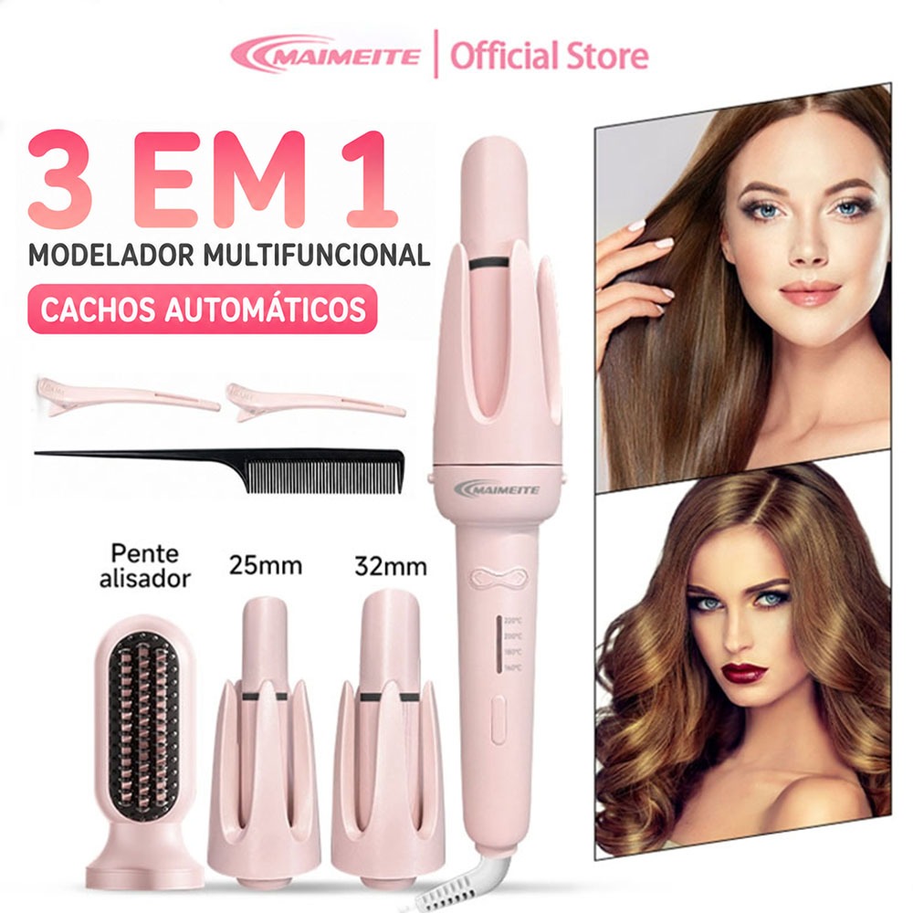 MAIMEITE Modeladora de Cachos 3 em 1 Automático 25mm e 32mm Cerâmica