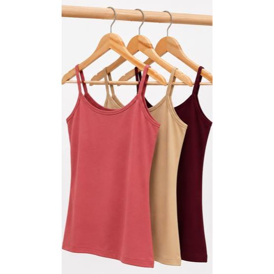 Kit 3 Unidades Blusinha Regata Alcinha Fina Basica Lisa — imagem 2 de 2
