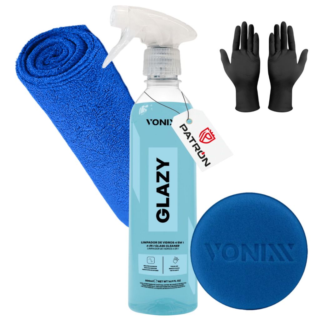 KIT LIMPA VIDROS GLAZY 500ML VONIXX 4 EM 1 LIMPA REDUTOR