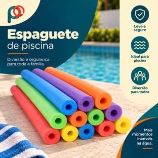 Kit Boia Macarrão Espaguete Flutuador Para Piscina Praia Flexível Versátil e Resistente