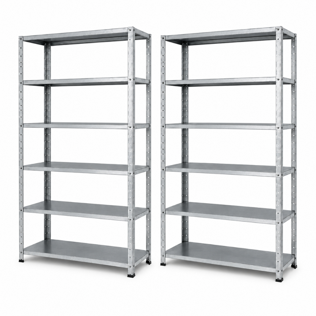 Kit 2 Estantes Prateleira Em Aço Galvanizado 6 Bandejas 90cm