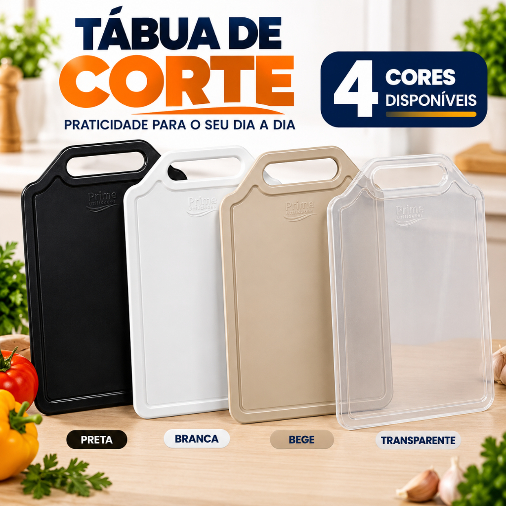 Tábua de Corte Para Cortar Carne Legumes Churrasco Frutas Plástica Dupla Face BPA Free Pead Lava-Louças Cozinha 4 Cores
