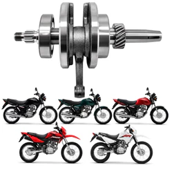 Virabrequim Com Biela CG 125 Titan KS ES KSE Fan KS Bros KS ES XR125 Pino Fino Completo 2 Rolamentos