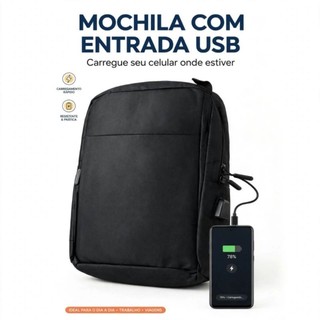 Mochila Executiva Moderna Com Porta USB Integrada - Carregamento Prático.