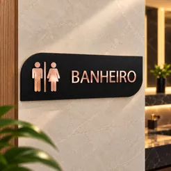 Placa Sinalizadora para Banheiro Masculino Feminino Unissex MDF Acrílico