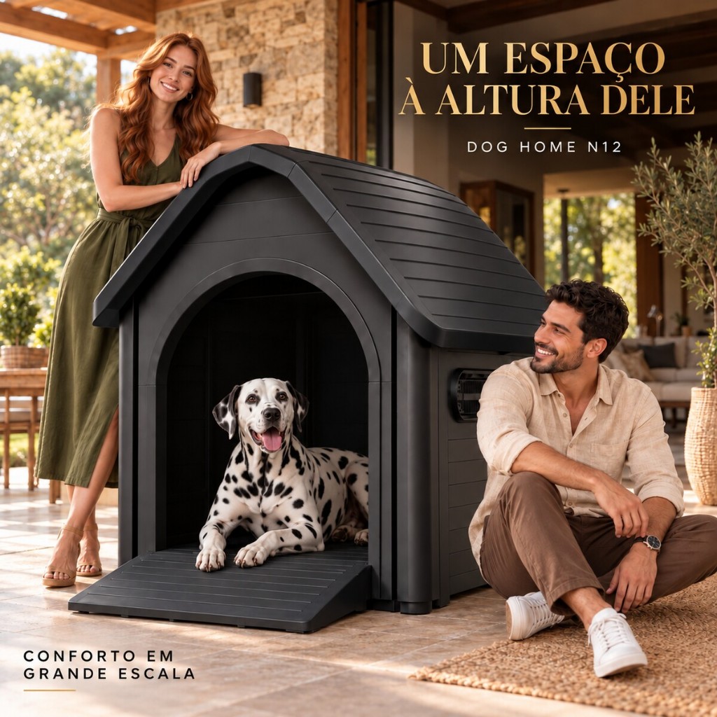Casa Casinha Plástica Para Cachorro N4 N8 N12 Porte Médio e Grande Extra Grande Big Reforçada Dog Home