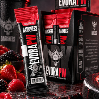 Pré Treino Évora PW Darkness Sachê 5g | Dose Individual Kit 3 6 10 | Cafeína Energia Musculação