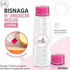 Regador Para Umedecer Massas Bolo em Bisnaga Festa Bolos Confeitaria Chuveirinho 500ml- MMB