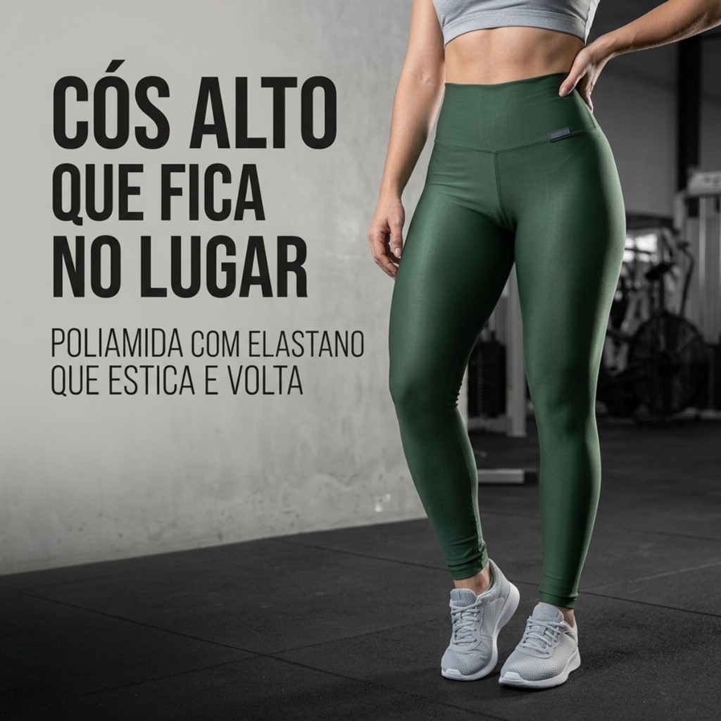 Legging Fitness Feminina Suplex Cintura Alta Empina Bumbum Não Desbota Secagem Rápida Várias Cores