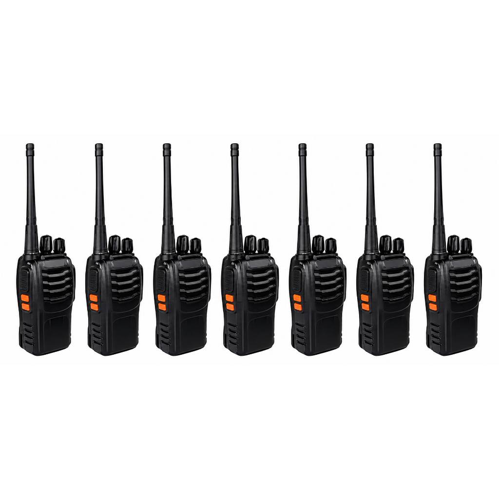 Kit 7 Radio Comunicador Walktalk 12km Profissional Segurança Baofeng Walkie Talkie