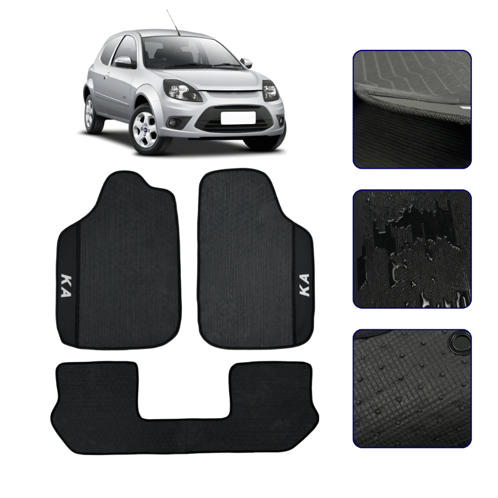 Jogo de Tapete Emborrachado para Ka 1996 a 2013 Sob Medidas Kit Premium