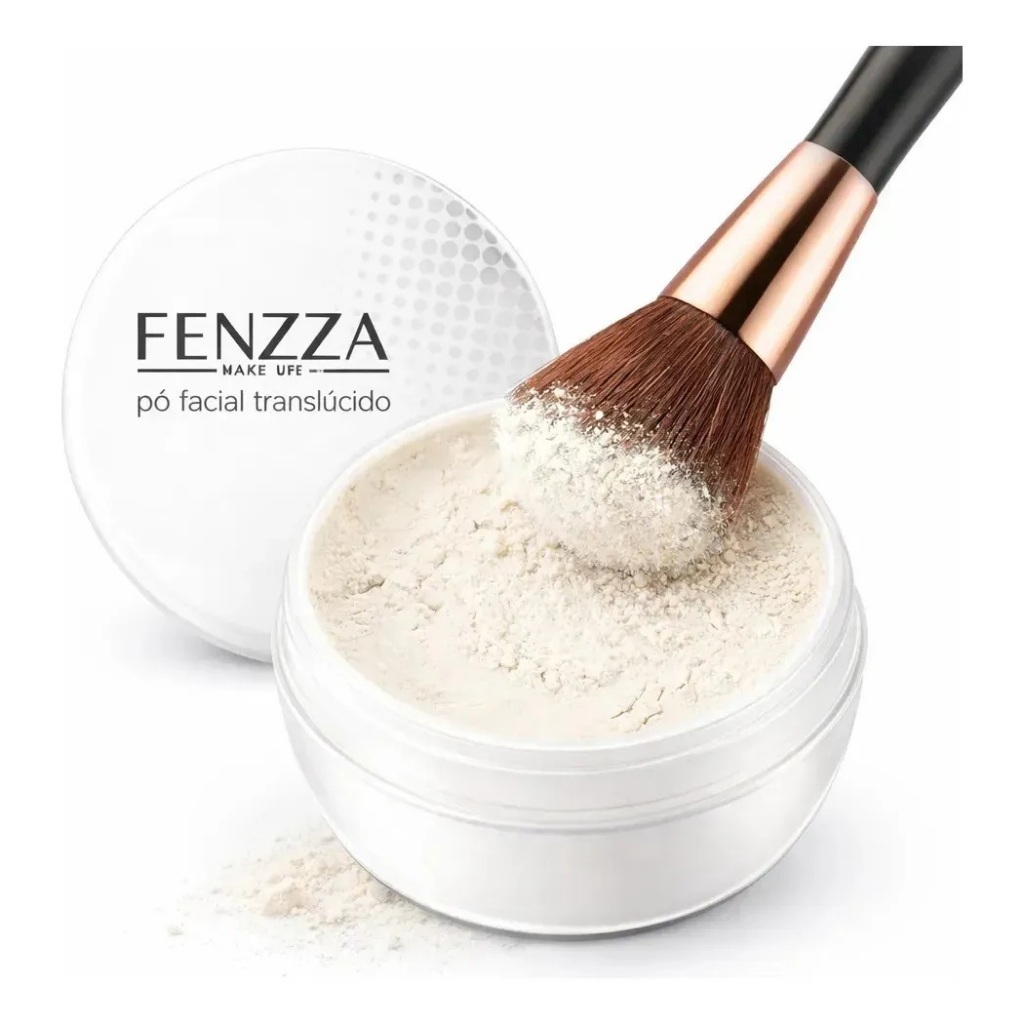 Pó Translúcido Facial Solto Fenzza Selar Maquiagem Branco - 15g