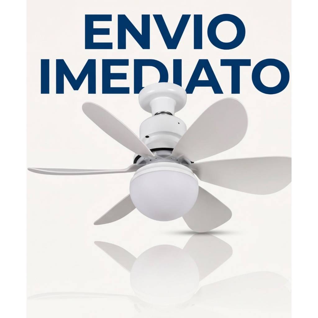 Ventilador de Teto 6 Pás com Luminária LED 60W Controle Remoto 3 Cores Luz Fria Neutra Quente