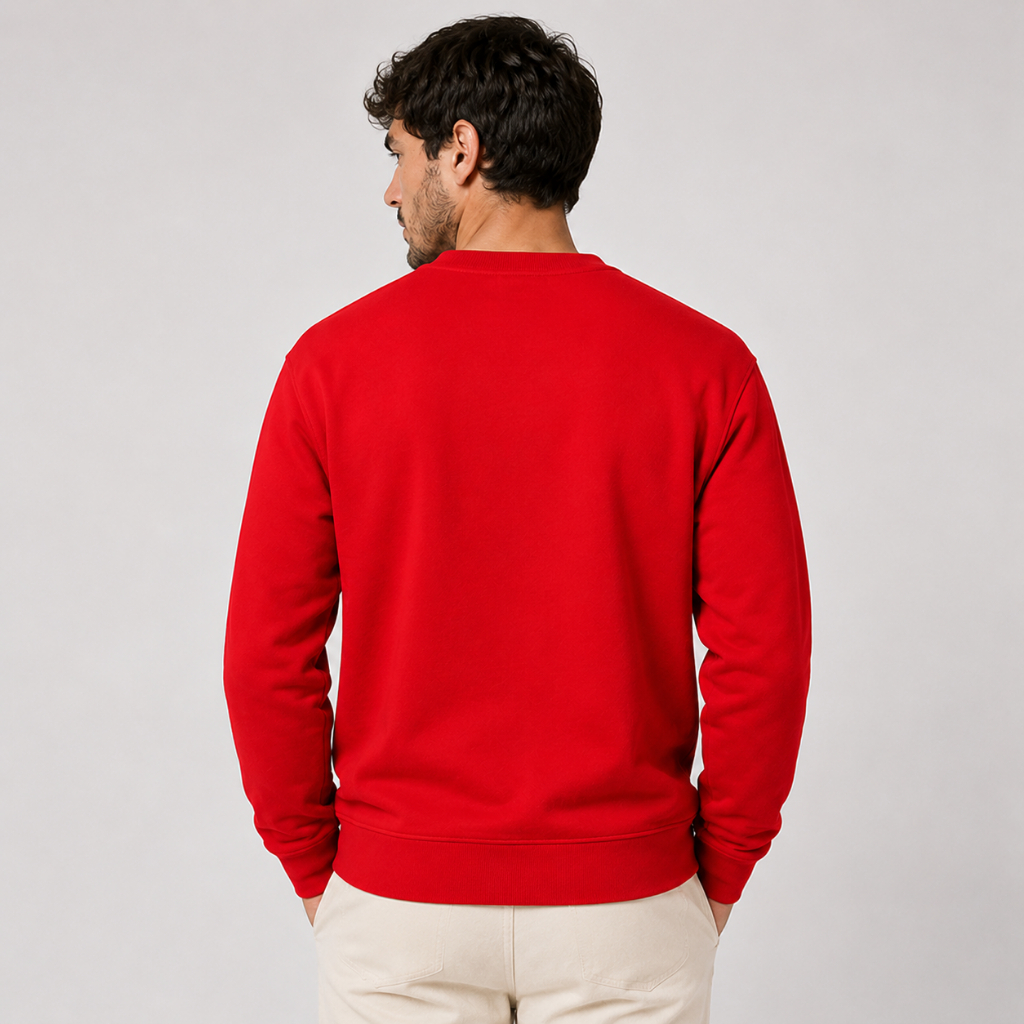 Moletom Unissex Gola Careca Flanelado VERMELHO – Blusa de Frio Masculino e Feminino Inverno