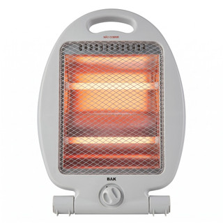 Aquecedor Elétrico Portátil BAK 800W 127V 220V 2 Tubos de Quartzo 2 Níveis Aquecedor de Ambiente Quarto Escritório