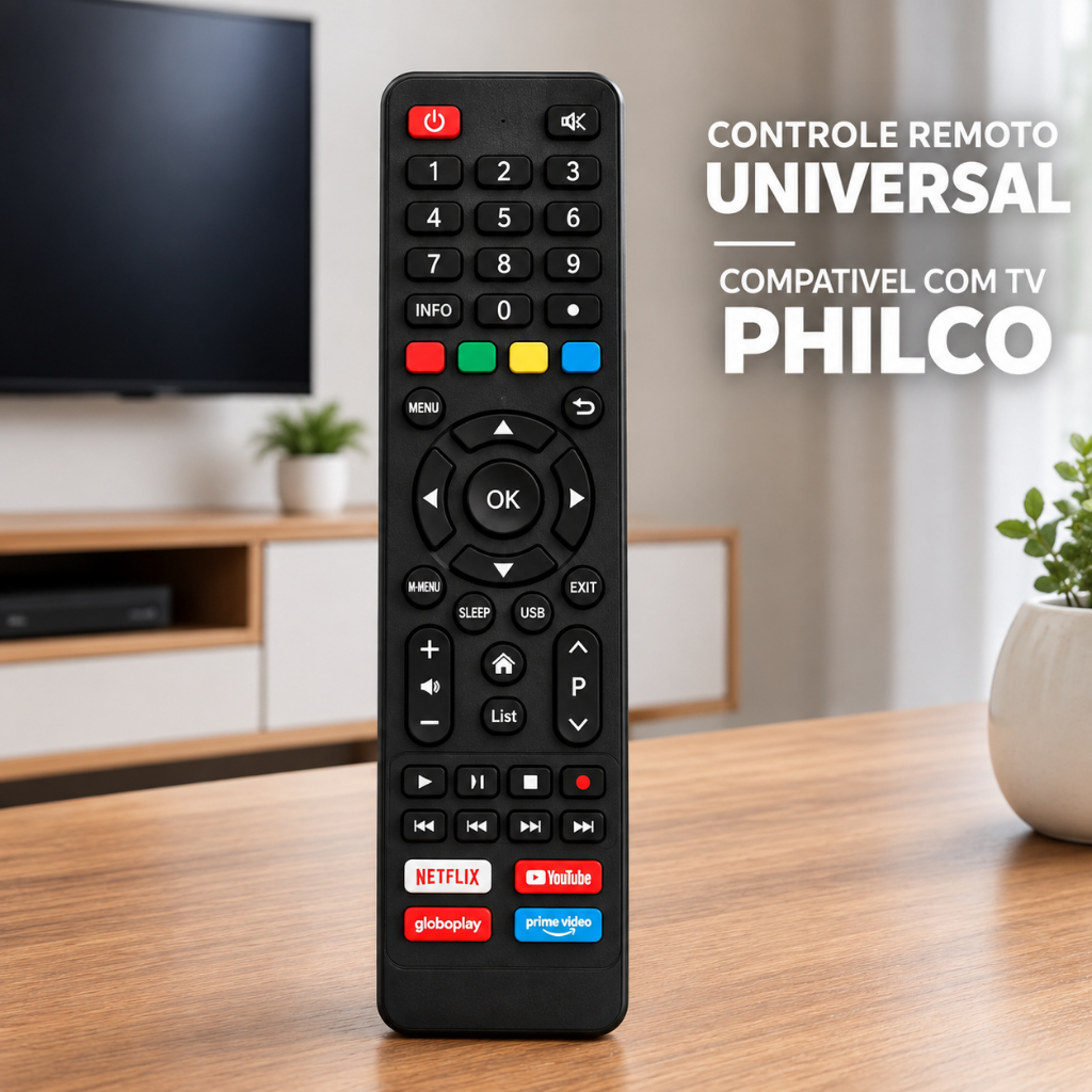 Controle Remoto Compatível com TV Philco Smart LED LCD