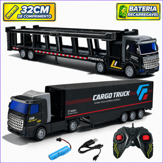 Caminhão De Controle Remoto Bateria Recarregável Carreta Cegonha