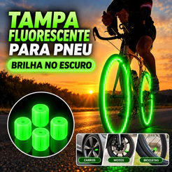 Tampa Bico de Válvula Pneu Fluorescente Brilha no Escuro para Carro Moto Bike Universal