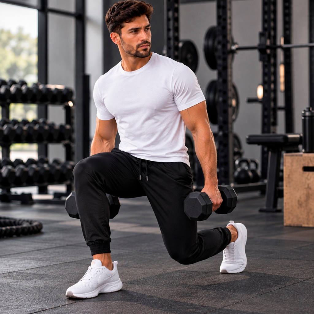 Calça Lisa Esportiva Poliester com Elastano Treino Corrida Masculina