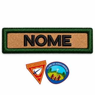 TIRA DE NOME CLUBE DESBRAVADORES E AVENTUREIROS, Nome + Clube + Desbravadores + Aventureiros + Bordado IASD