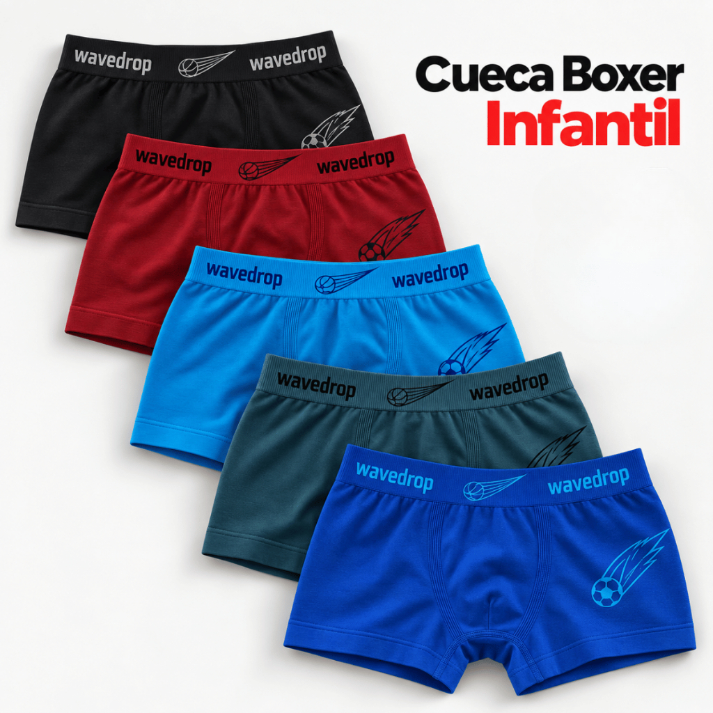 Kit 10 Cuecas Boxer Box Infantil Menino Juvenil 2 ao 16 Anos Confortáveis Macias Sortidas