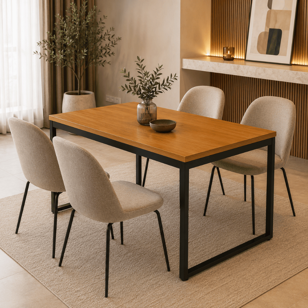 Mesa de Jantar Industrial Pés em Aço 105 x 75 cm Montagem Muito Fácil