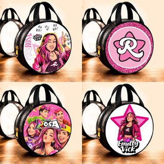 Bolsa Redonda ARO 18cm Estilosa com Alça de mão - Emily Vick Dos Rosas
